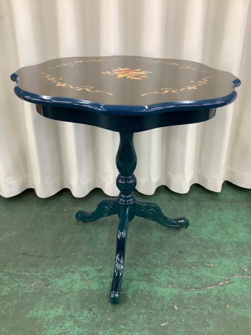 サイドテーブル ネイビー×ブラウン