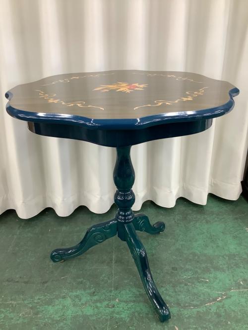 サイドテーブル ネイビー×ブラウン