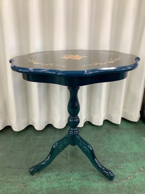 サイドテーブル ネイビー×ブラウン