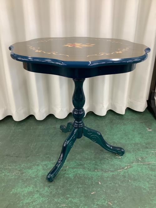 サイドテーブル ネイビー×ブラウン