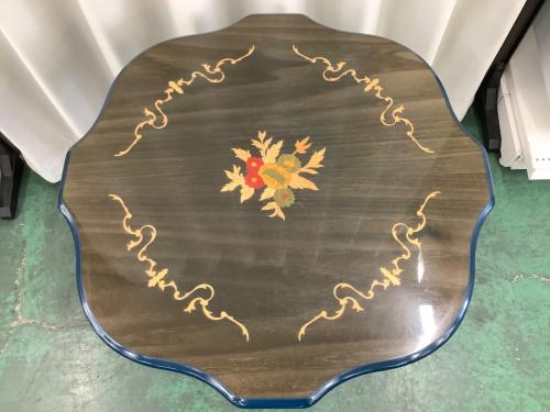 サイドテーブル ネイビー×ブラウン