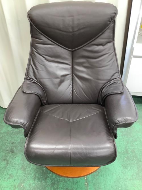 関家具 (セキカグ) リクライニングチェア 7515 オットマン付 ブラック レジーナリクライナー
