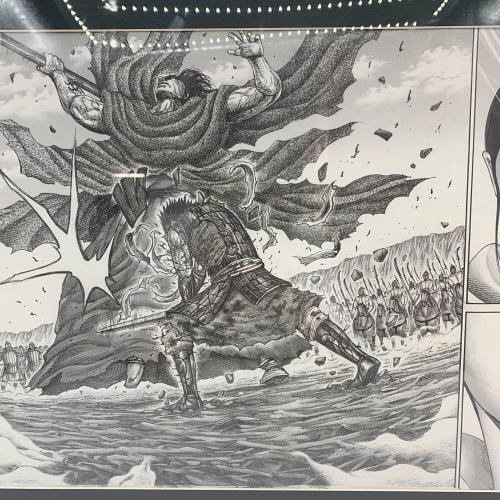 KINGDOM キングダム展 信VS龐煖 殿の飛矢 複製原画