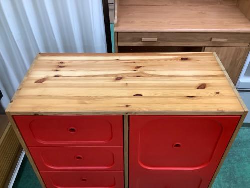 IKEA (イケア) チェスト レッド×ナチュラル トロファスト