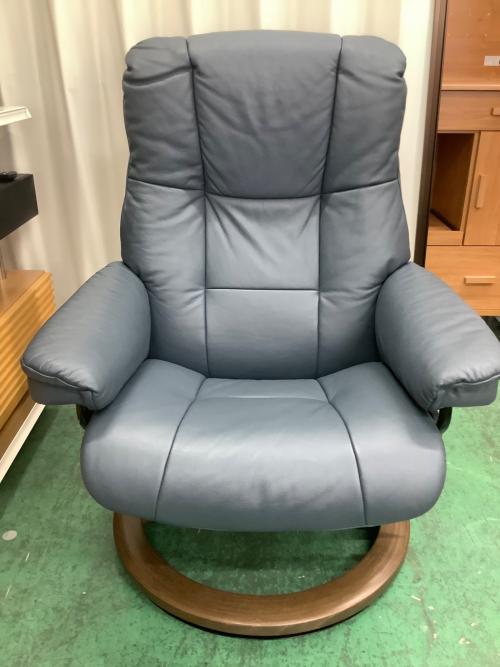 Ekornes (エコーネス) ストレスレスチェア ブルー×ブラウン メイフェア クラシック Mサイズ
