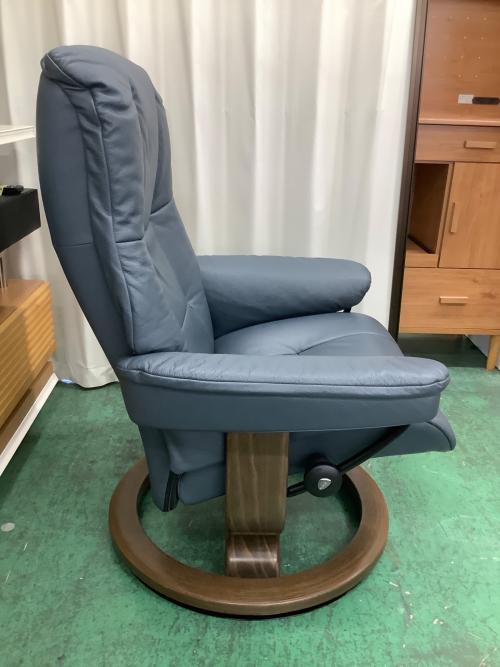 Ekornes (エコーネス) ストレスレスチェア ブルー×ブラウン メイフェア クラシック Mサイズ