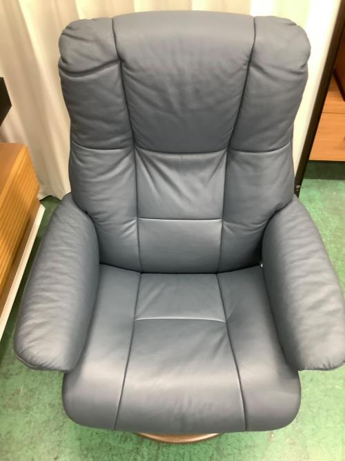 Ekornes (エコーネス) ストレスレスチェア ブルー×ブラウン メイフェア クラシック Mサイズ