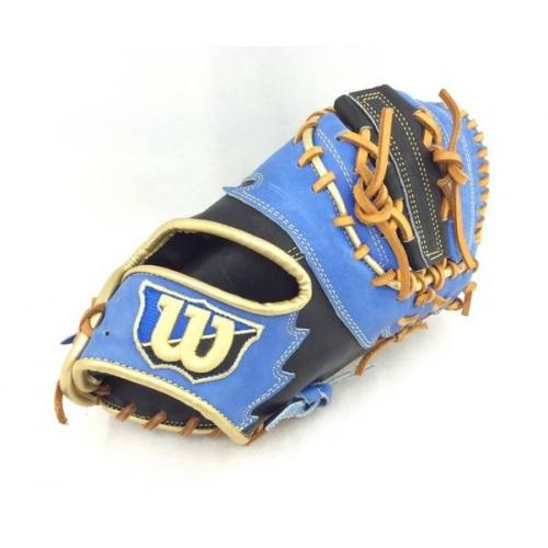 Wilson 軟式グローブ ブルー×ブラック ファーストミット Wannabe　RH03FZ RH03FZ ファーストミット