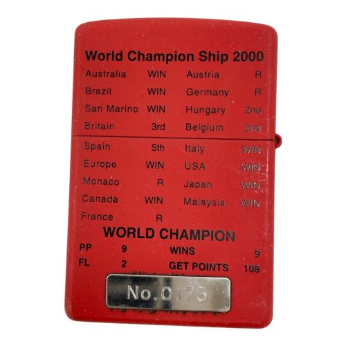 ZIPPO（ジッポ）Michael SCHUMACHER（ミハエル・シューマッハ）限定品 No.0175