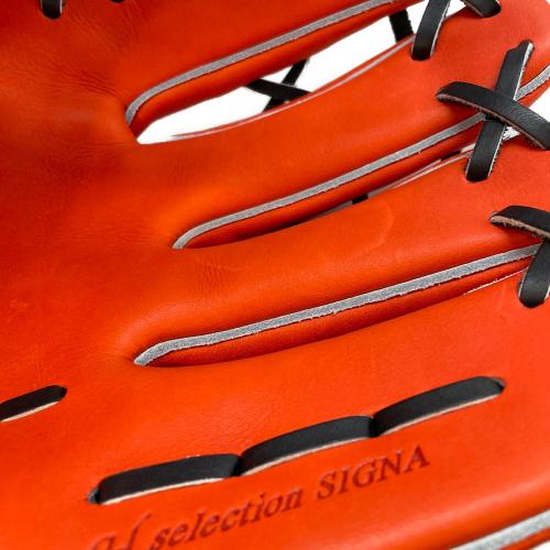 MIZUNO 硬式グローブ オレンジ αラインタイプ Global Elite Hselection SIGNA 1AJGH28507