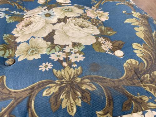 飛騨産業 (ヒダサンギョウ) 3人掛けソファー ブルー×ホワイト  花柄 穂高