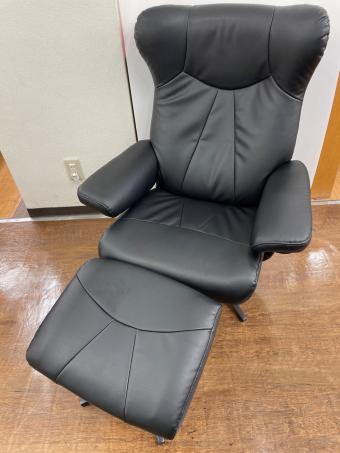 ニトリ リクライニングチェアー ブラック 19 オットマン付 Nシールド