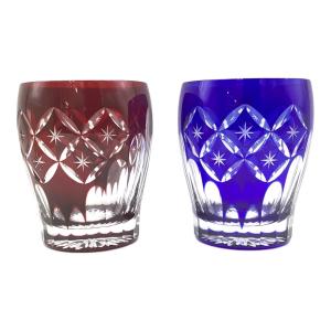 江戸切子 (エドキリコ) 切子グラス 五ノ輪七宝紋様