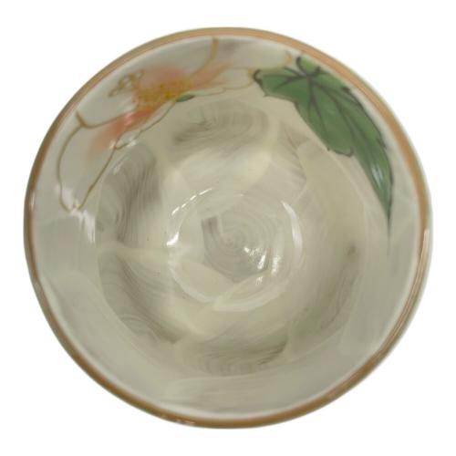 京焼 清水焼 織部芙蓉夫婦湯呑み 陶あん造