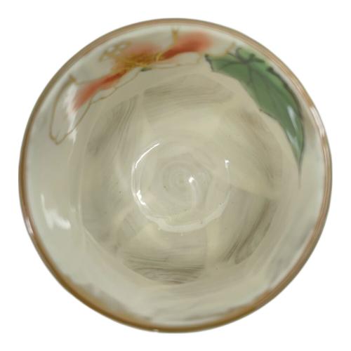 京焼 清水焼 織部芙蓉夫婦湯呑み 陶あん造