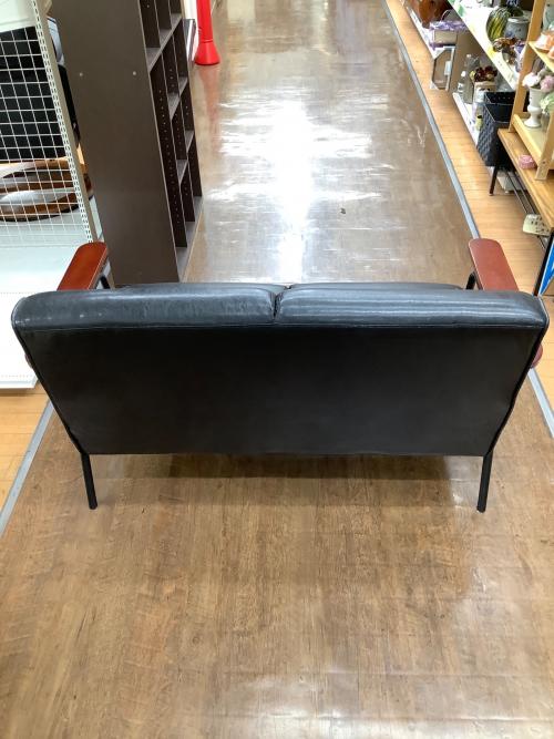 2人掛けソファー ブラック×ブラウン