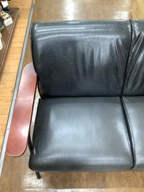 2人掛けソファー ブラック×ブラウン