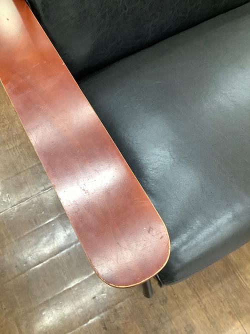 2人掛けソファー ブラック×ブラウン