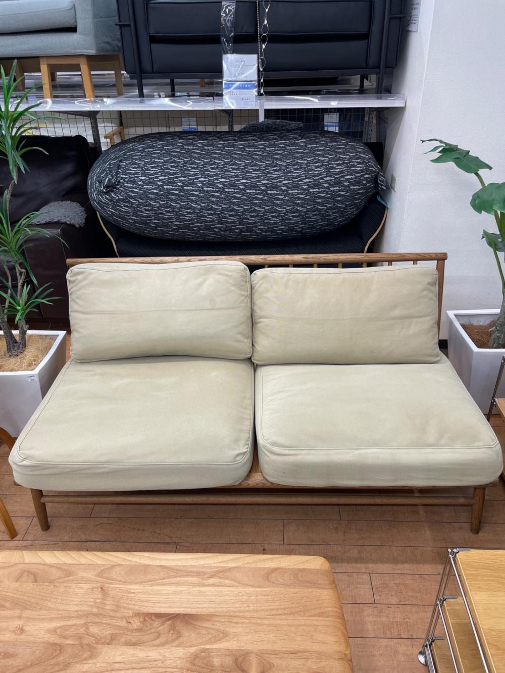 MOMO natural (モモナチュラル) 2人掛けソファー ベージュ CLOUD