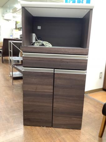 レンジ台 62 ブラウン×ホワイト