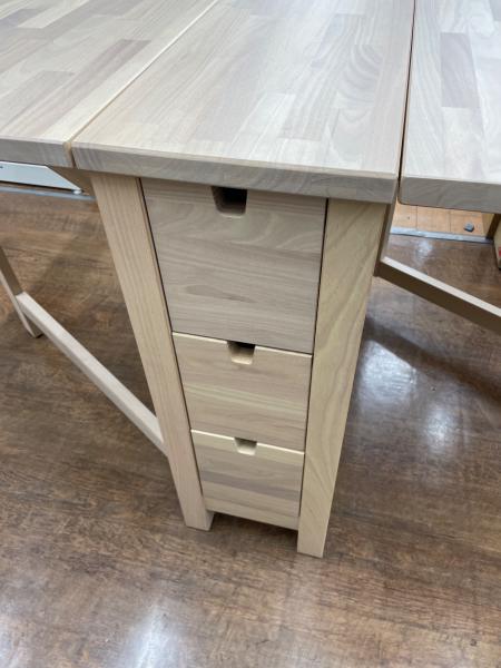 IKEA イケア木製ナチュラルウッド引き出し付NORDEN ゲートレッグテーブル イケア（IKEA） ダイニング5点セット ◇ NORDEN 折りたたみテーブル