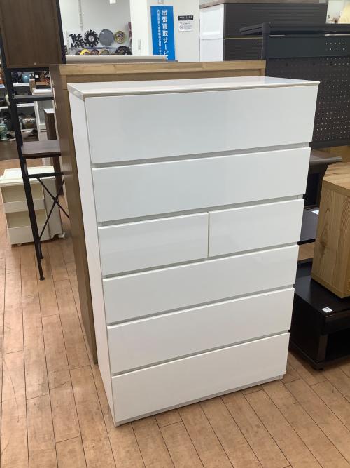 ニトリ 6段チェスト 42 ホワイト クエス