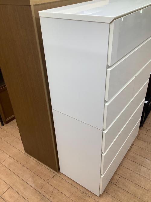 ニトリ 6段チェスト 42 ホワイト クエス