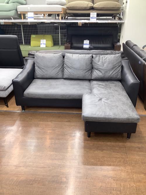 カウチソファー グレー×ブラック