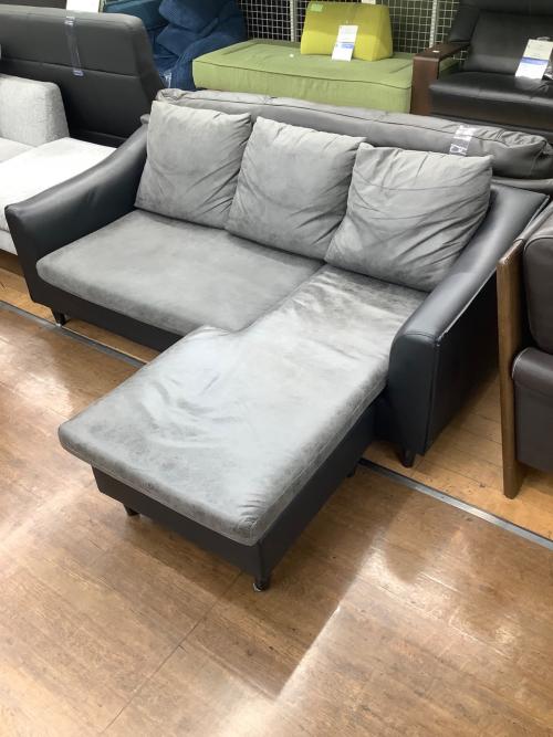 カウチソファー グレー×ブラック