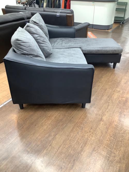 カウチソファー グレー×ブラック