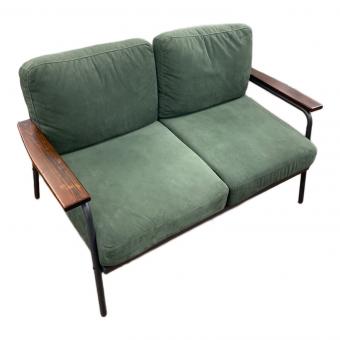 2人掛けソファー グリーン×ブラウン