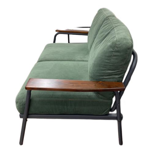 2人掛けソファー グリーン×ブラウン