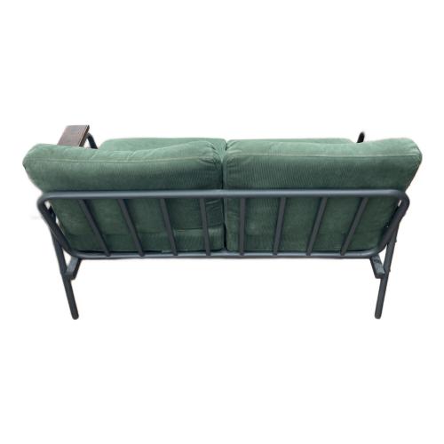 2人掛けソファー グリーン×ブラウン