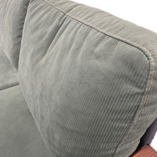 2人掛けソファー グリーン×ブラウン