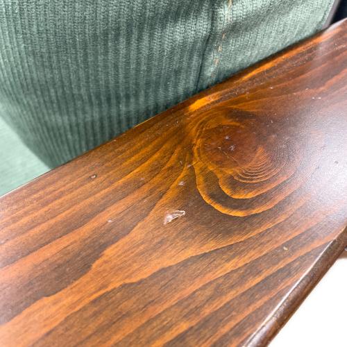 2人掛けソファー グリーン×ブラウン