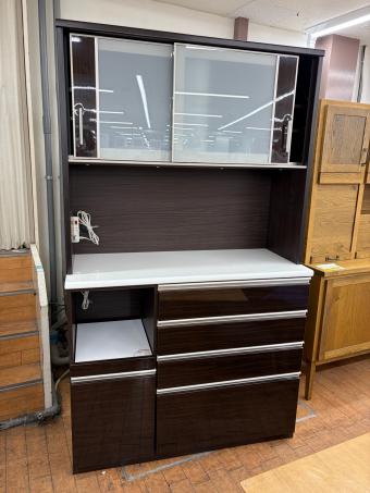 ニトリ キッチンボード ブラウン×ホワイト ポスティア 120