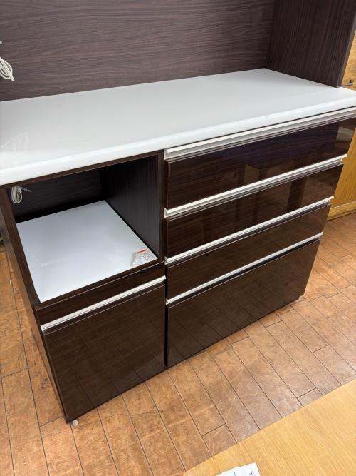 ニトリ キッチンボード ブラウン×ホワイト ポスティア 120