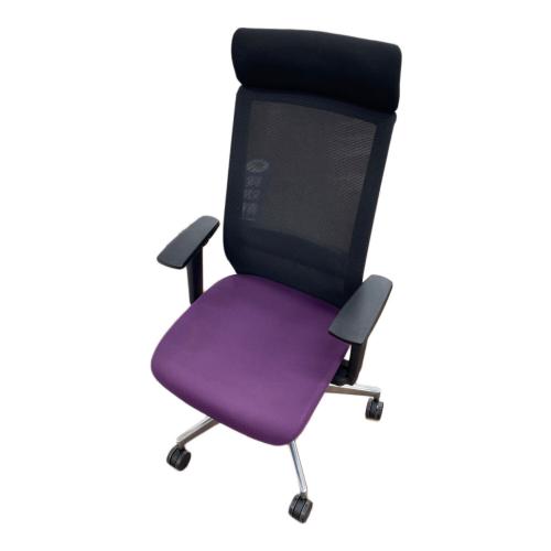 筑波産商 (ツクバサンショウ) ワークチェアー パープル×ブラック ギャビン
