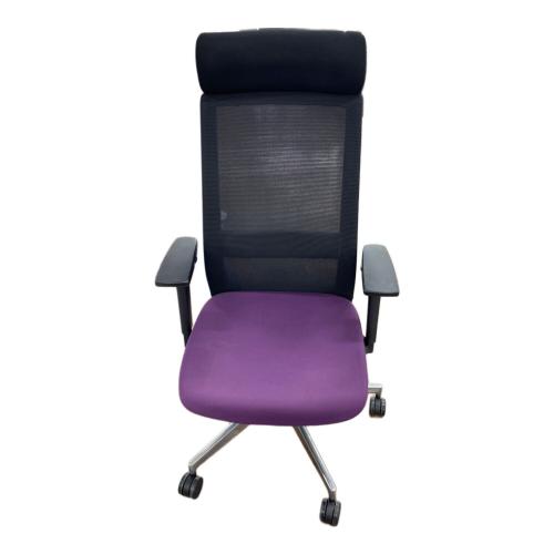 筑波産商 (ツクバサンショウ) ワークチェアー パープル×ブラック ギャビン