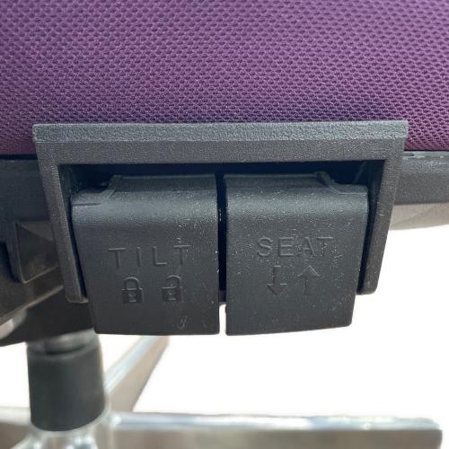 筑波産商 (ツクバサンショウ) ワークチェアー パープル×ブラック ギャビン