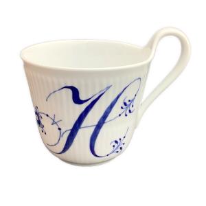 ROYAL COPENHAGEN (ロイヤル・コペンハーゲン) アルファベットマグカップ イニシャル ブルーフルーテッド・プレイン