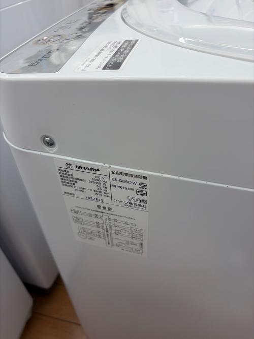 SHARP (シャープ) 全自動洗濯機 ES-GE6C-W 2019年製 6.0kg