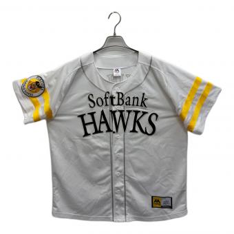 Majestic (マジェスティック) 福岡ソフトバンクホークス #8 牧原大成 レプリカホームユニフォーム メンズ SIZE L ホワイト