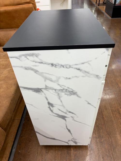 bizdoris レンジ台 MK1214 ホワイト×ブラック ノエル