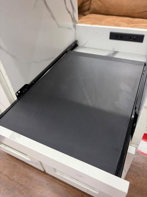 bizdoris レンジ台 MK1214 ホワイト×ブラック ノエル
