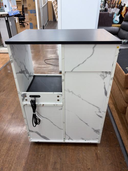 bizdoris レンジ台 MK1214 ホワイト×ブラック ノエル
