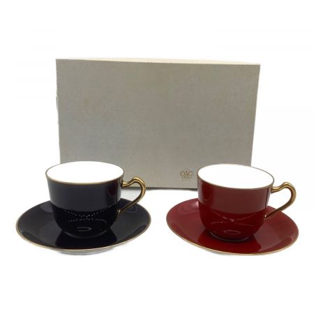 大倉陶園 (オオクラトウエン) コーヒーカップ&ソーサー マロン蒔き＆瑠璃 2Pセット