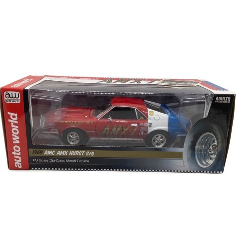 AUTOWORLD ダイキャストカー 1/18 レッド ホワイト 1969 AMC AMX HURST S/S