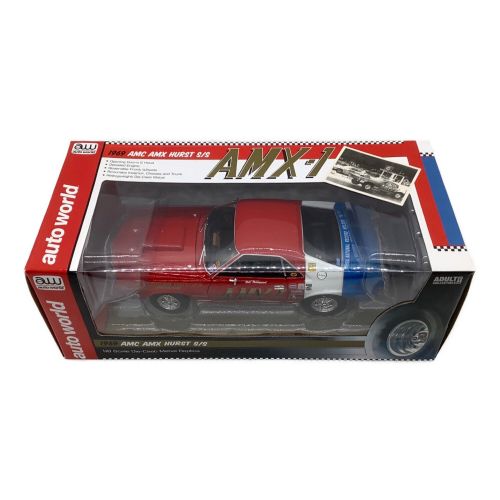 AUTOWORLD ダイキャストカー 1/18 レッド ホワイト 1969 AMC AMX HURST S/S