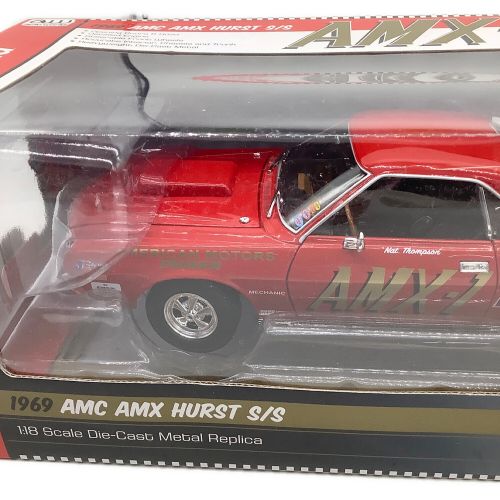 AUTOWORLD ダイキャストカー 1/18 レッド ホワイト 1969 AMC AMX HURST S/S